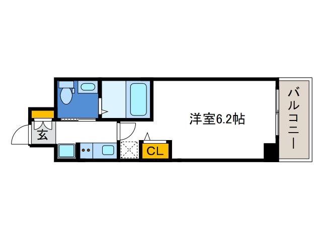 エステムコート難波IVアトリ(1K/4階)の間取り写真