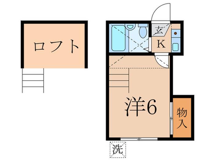 リーフビレッジ(1K/1階)の間取り写真