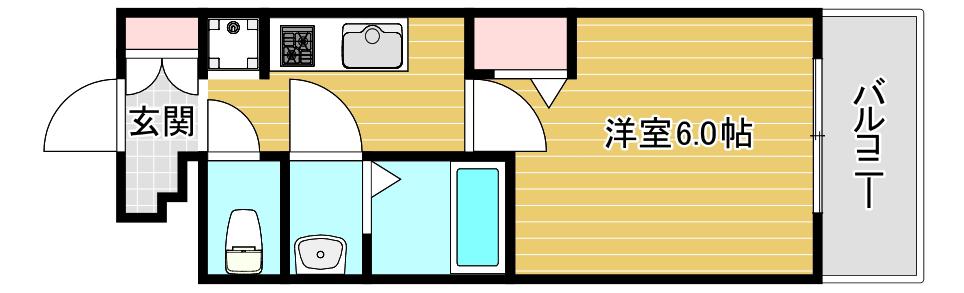 プレサンス難波デヴァンテ(1K/9階)の間取り写真