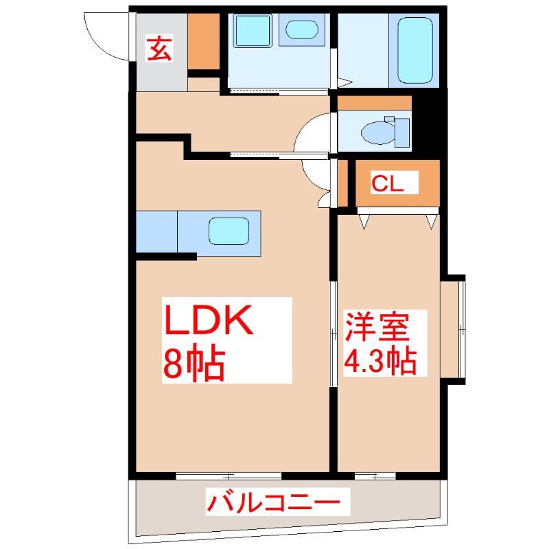 サンリアン柳町(1LDK/3階)の間取り写真
