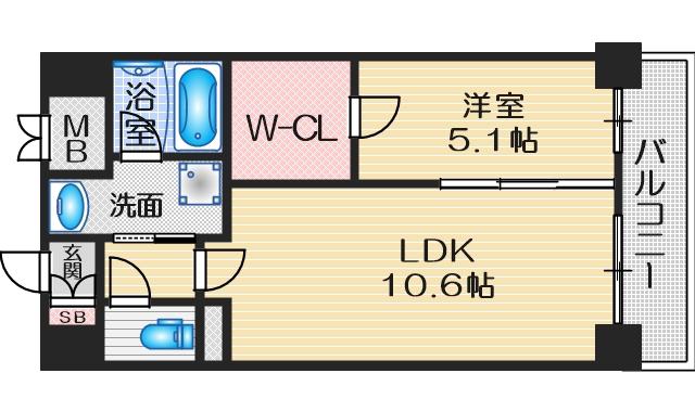 CASA VERDE (1LDK/2階)の間取り写真