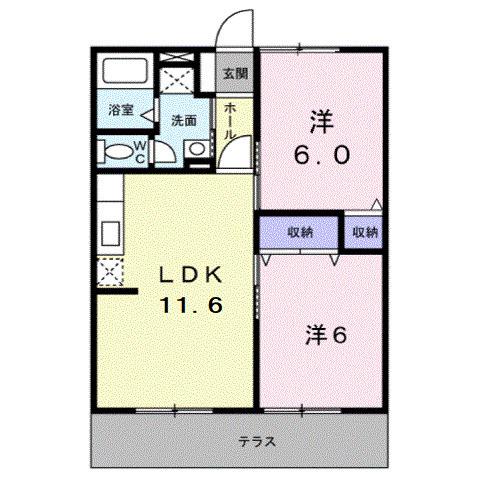 マ-ベラスN(2LDK/1階)の間取り写真