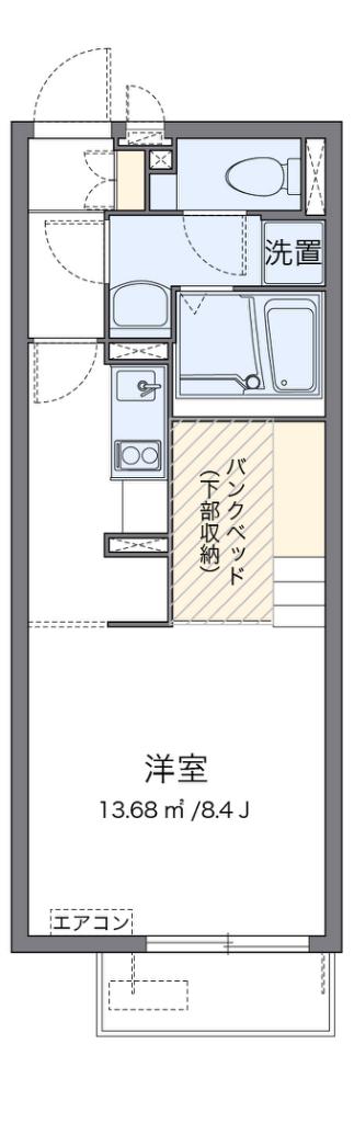 ミランダ阿星II(ワンルーム/1階)の間取り写真