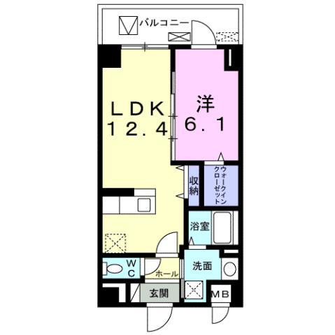 天神台ヒルズ(1LDK/2階)の間取り写真
