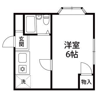 相武ビル(1DK/3階)の間取り写真