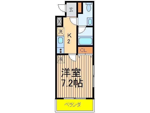 K‐FLAT(1K/2階)の間取り写真