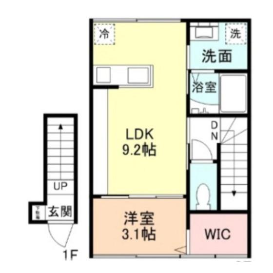 INTEGRAL凪(1LDK/2階)の間取り写真