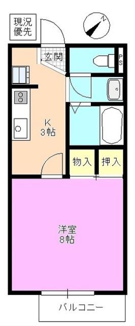 BON MARCHE(1K/1階)の間取り写真