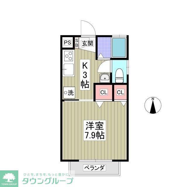 サンヴェール明光(1K/1階)の間取り写真