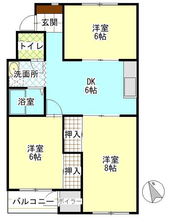 光ヶ丘マンション(3DK/1階)の間取り写真