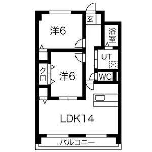 徳重セントラルビル(2LDK/1階)の間取り写真