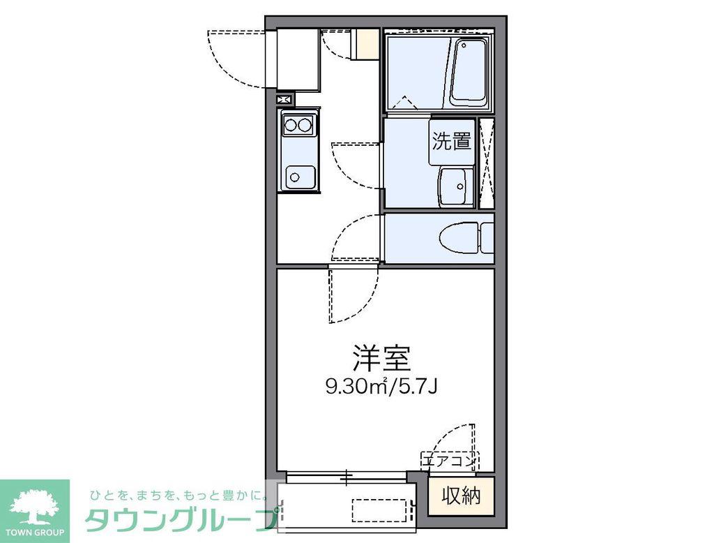 レオネクスト東玉川(1K/1階)の間取り写真