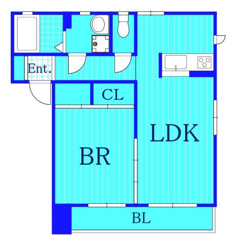シャイニングヒル(1LDK/2階)の間取り写真