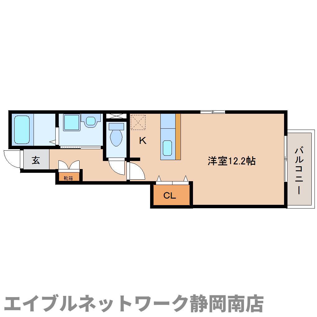 ハピネスプラージュ(ワンルーム/1階)の間取り写真