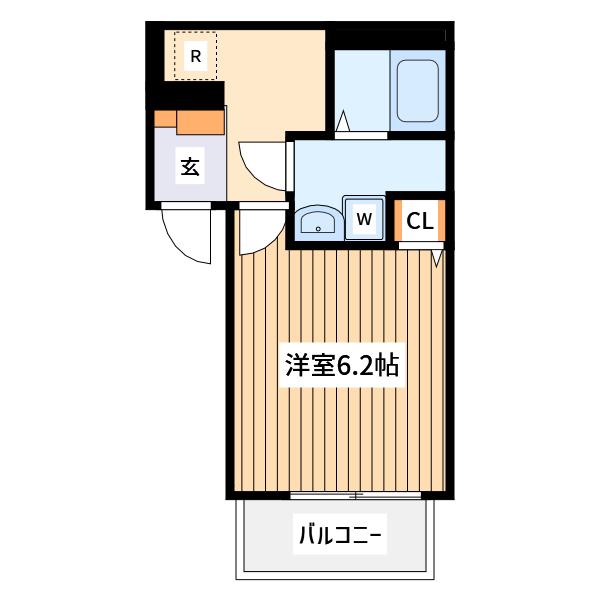 エフティーカモイ フラット(1K/1階)の間取り写真