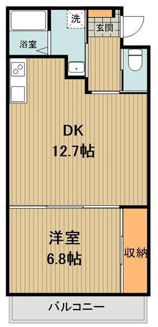 クレアールII(1LK/1階)の間取り写真