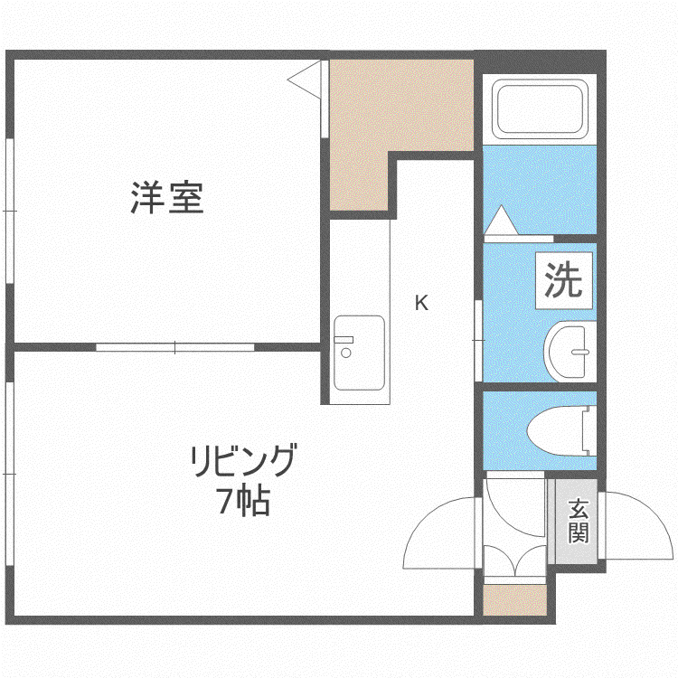 ブランノワールレサンテ514(1LDK/4階)の間取り写真