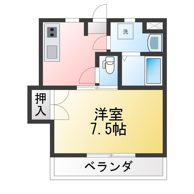 レーベンハイム(1K/3階)の間取り写真
