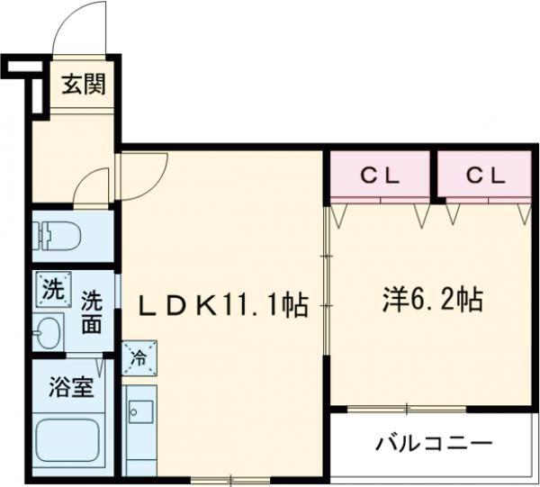 アニマーレ(1LDK/1階)の間取り写真