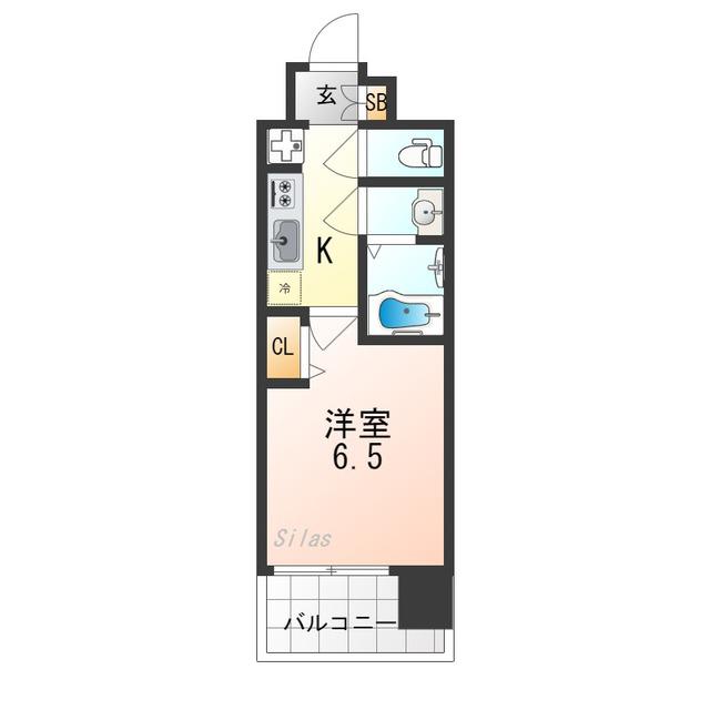 プレサンスTHE KYOTO 新町通(1K/5階)の間取り写真