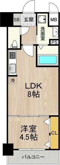 セノアタワー新大阪(1LDK/7階)の間取り写真