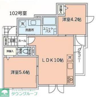 富士ハイツ(2LDK/1階)の間取り写真