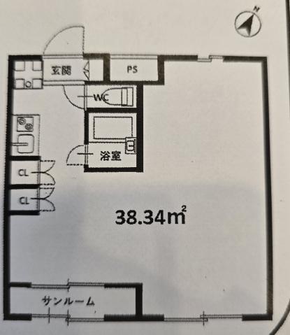 ファインハイム(ワンルーム/4階)の間取り写真