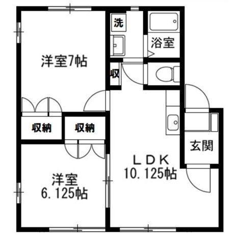 シェ ポローニャ I(2LDK/1階)の間取り写真