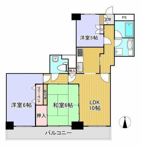 ダイアパレスグランシティ雨宮(3LDK/11階)の間取り写真