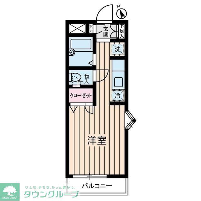 青葉台ハイツ(ワンルーム/2階)の間取り写真