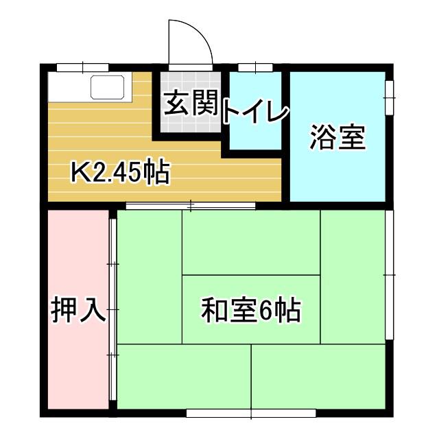 緑町ハイツ(1K/1階)の間取り写真