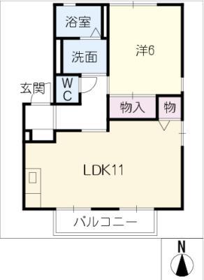 MASTTOWN東柳原D・E(1LDK/1階)の間取り写真