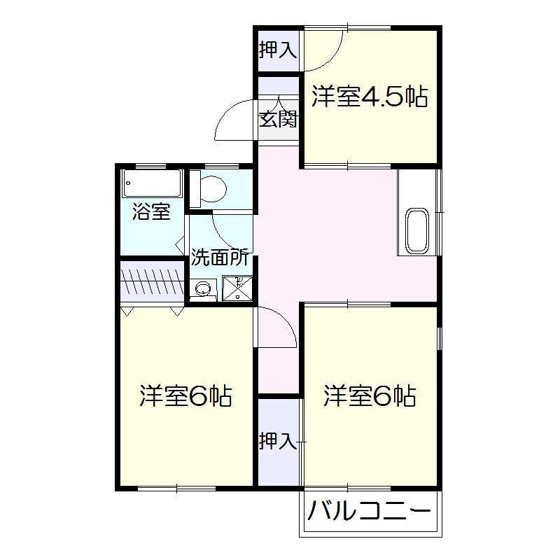 大迫ハイツ(3DK/2階)の間取り写真