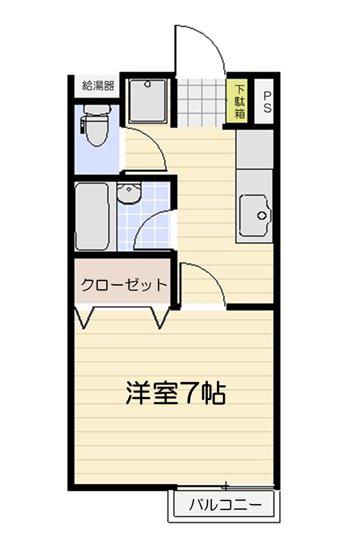 ローズマリー柳橋(1K/1階)の間取り写真