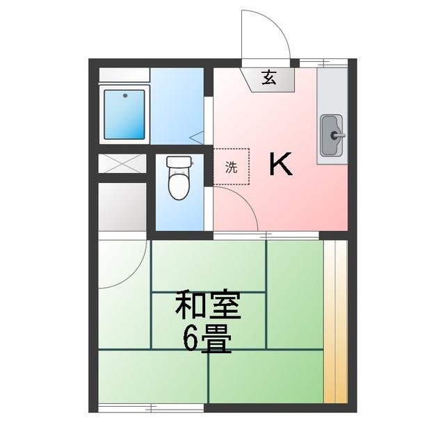 コーポツカハラ(1K/1階)の間取り写真