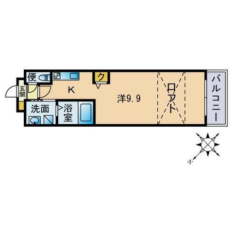 プラセール高砂(ワンルーム/6階)の間取り写真