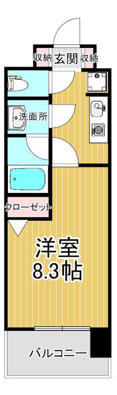 BUENA東大通(1K/3階)の間取り写真