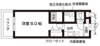 ラビグレイス武庫川ウエスト(1K/3階)の間取り写真