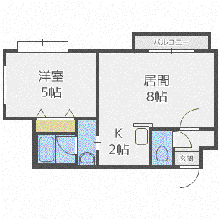 ノヴァ二十四軒(1LDK/3階)の間取り写真