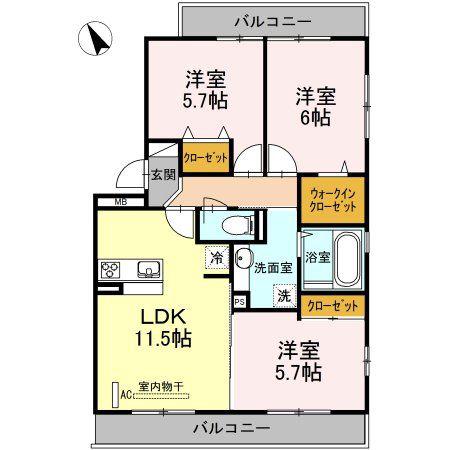 TORTUGAA(3LDK/2階)の間取り写真