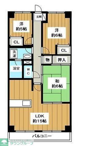 サエラ鎌ヶ谷(3LDK/1階)の間取り写真