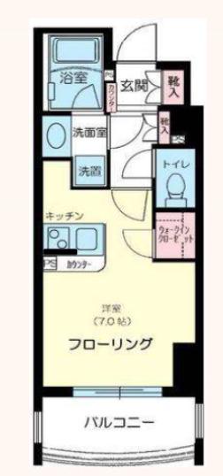 クオリア目黒大橋イース(ワンルーム/5階)の間取り写真