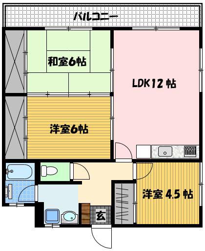 ヤマトビル(3LDK/3階)の間取り写真