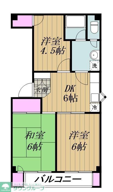 ホワイトプラム(3DK/2階)の間取り写真