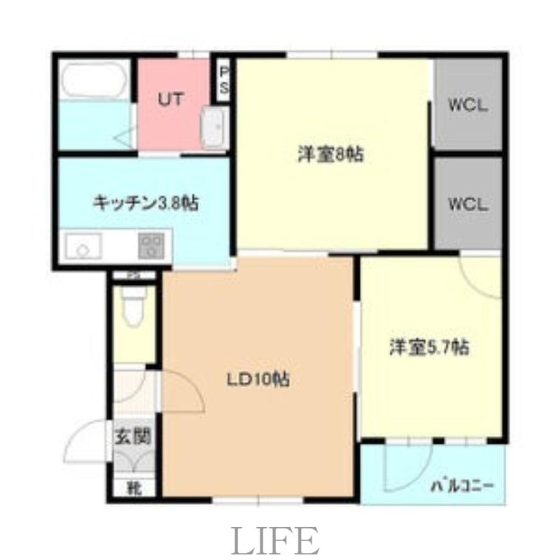 LAULEA(2LDK/2階)の間取り写真