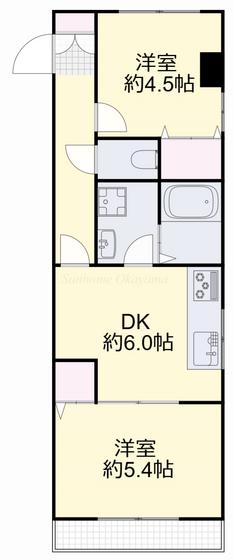 リアライズ円山(2DK/2階)の間取り写真
