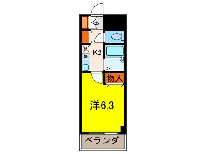 イースガーデン(1K/2階)の間取り写真