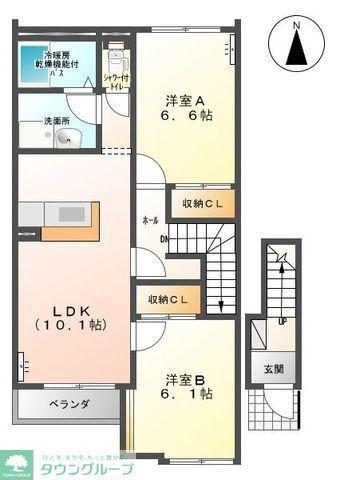 スカイピア(2LDK/2階)の間取り写真