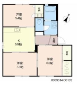 レガート外町(3K/1階)の間取り写真