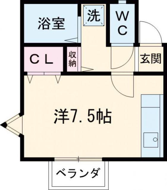 リバーサイド阿山(ワンルーム/2階)の間取り写真